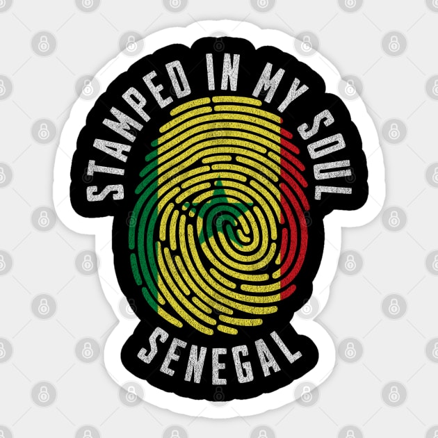 Stamped in My Soul Senegal Flag Design Senegalese Pride Sticker by Yesteeyear